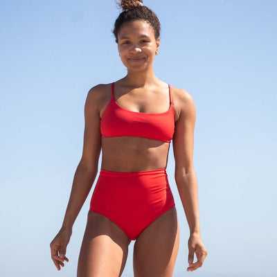 Pool Days Top - Sweet Chili Heat (Size S) + Hi Tide Bottom - Sweet Chili Heat (Size XS)