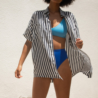 Day Trip Button Down - Sprint Stripe + Hi Hi Bottom - First Place