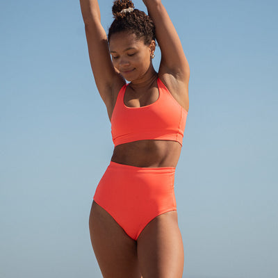 Double Scoop Top - Aperol (Size S) + Hi Tide Bottom - Aperol (Size S)
