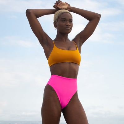 Pool Days Top - 24 Karat (Size S) + Hi Hi Bottom - Hot (Size S)