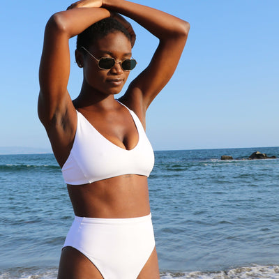 Sunday Top - Coconut (Size S) + Hi Hi Bottom - Coconut (Size S)