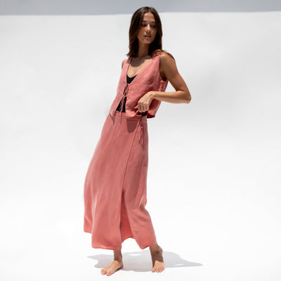 Journey Tie Top + Journey Wrap Skirt - Camp (Size S)