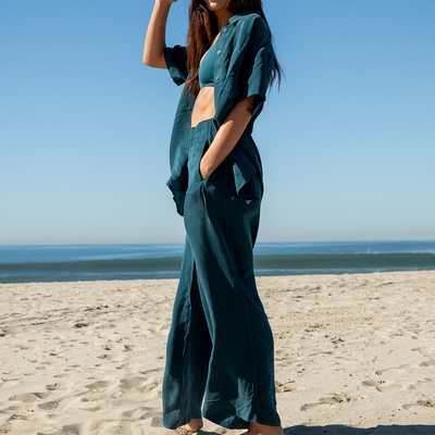 Sunday Top + Day Trip Button Down + Day Trip Pant - Deep End (Size S)