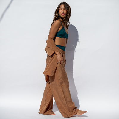 Sunday Top - Deep End + Day Trip Button Down + Day Trip Pant - Tan Lines (Size S)