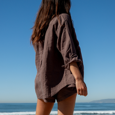 Getaway Button Down + Getaway Short - Stormy (Size S)