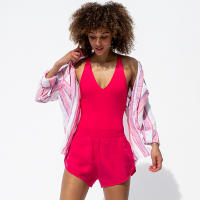 Getaway Button Down - Tidal Stripe Zinc + Weekender Suit + Day Trip Short - La La Land (Size S)