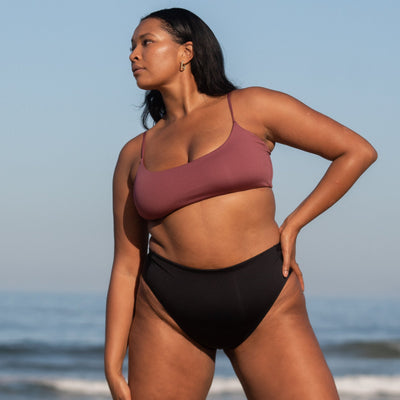 Pool Days Top - Desert Plum (Size XL) + Hi Hi Bottom - Jet (Size XXL)