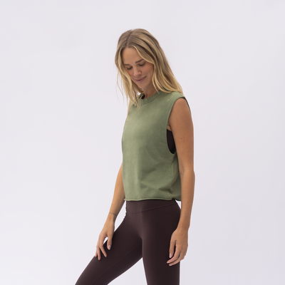Session Tank - Cactus + Super Moves Tight - Cold Brew (Size S)
