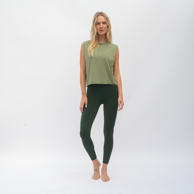 Session Tank - Cactus + Super Moves Tight - Palm (Size S)
