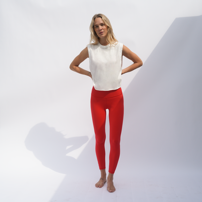 Session Tank - Coconut + Super Moves Tight- Sweet Chili Heat (Size S)