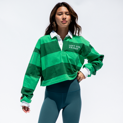 League Shirt Cropped - Green Stripes