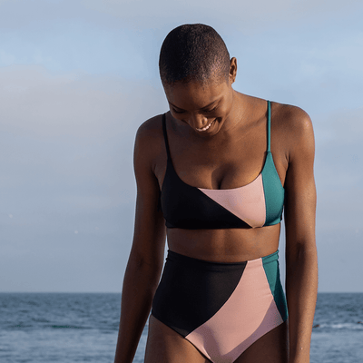 Pool Days Top *Party Waves + Hi Tide Bottom *Party Waves - Jet / Mauve It Mauve It / Deep End (Size S) 