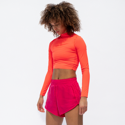 Rays Long Sleeve Mockneck Top - Aperol + Day Trip Short - La La Land (Size S)