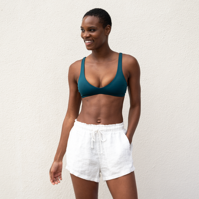 Plunge Top - Deep End + Getaway Short - Coconut (Size S)