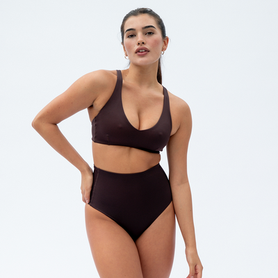 Sunday Top D+ (34D) + Hi Tide Bottom - Cold Brew (Size S)