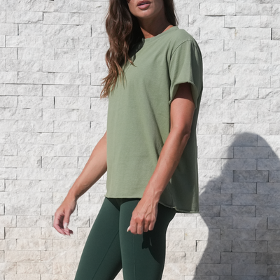 Swell Best Friend Tee - Cactus + Super Moves Tight - Palm (Size S)