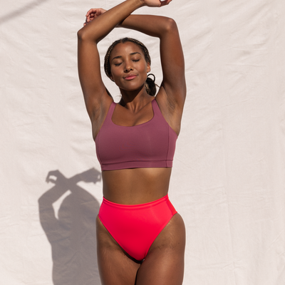 Top Shelf - Desert Plum (32D) + Hi Hi Bottom - Rescue (Size S)