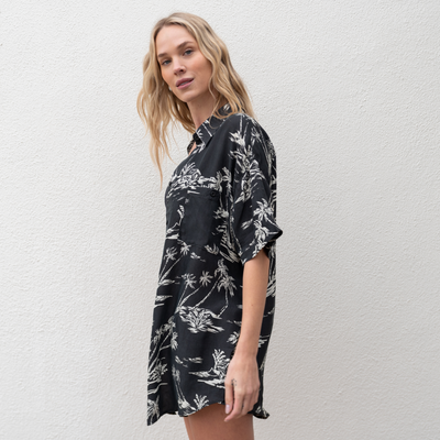 Day Trip Button Down - Island Living Jet (Size S/M)