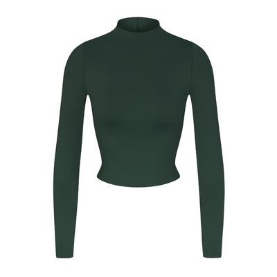 Rays Long Sleeve Mockneck Top - Palm
