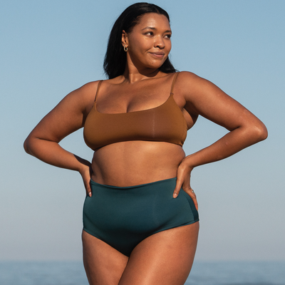Pool Days Top - Tan Lines + Hi Tide Bottom - Deep End (Size XL)